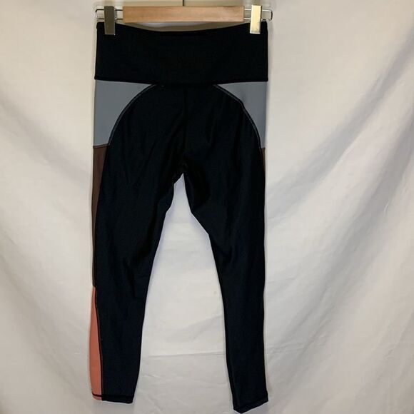 Zyia Light N Tight Black Peach Coffee Colorblock High Rise Ankle Legging Size M - Picture 4 of 10